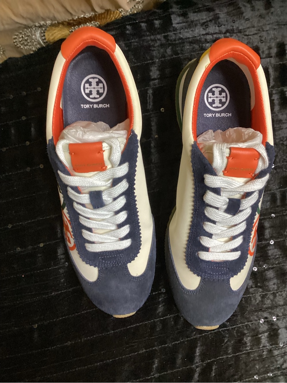 Vintage Tory Burch Hank Trainer Multicolor Logo Retro Runner Sneakers 8 - Picture 5 of 12